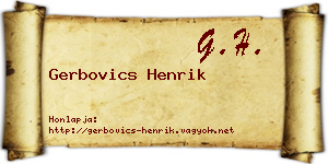 Gerbovics Henrik névjegykártya